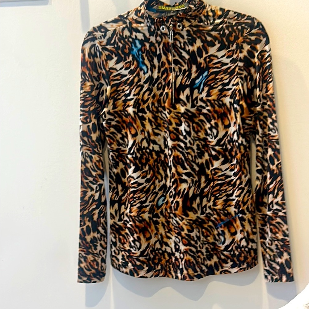 Sunsense SPF Jamie Sadock Leopard Long Sleeve Top, like new
